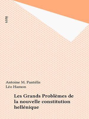 cover image of Les Grands Problèmes de la nouvelle constitution hellénique